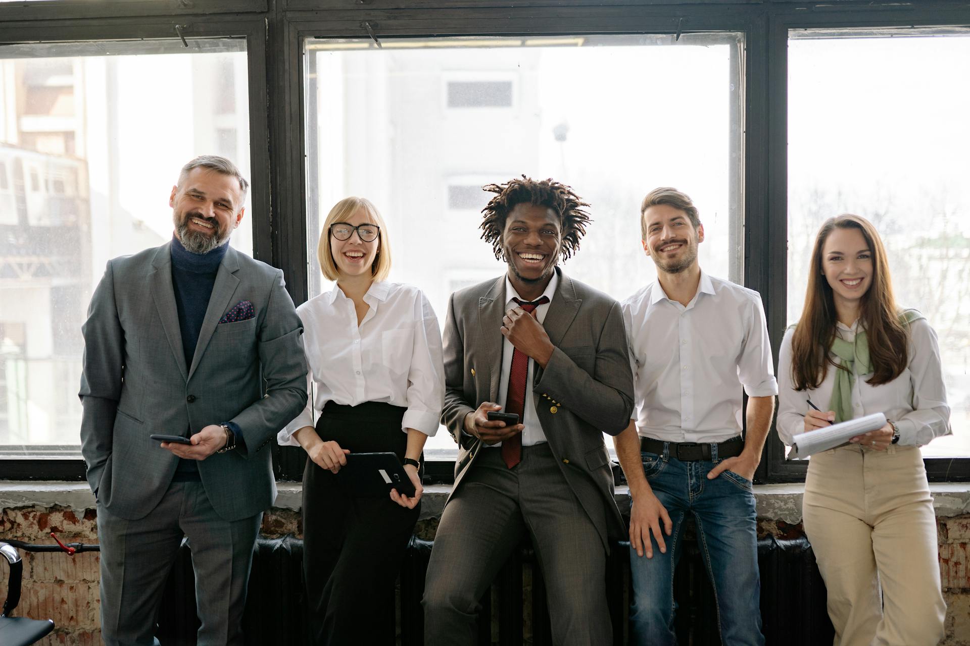 Diverse professionals collaborating in a modern office